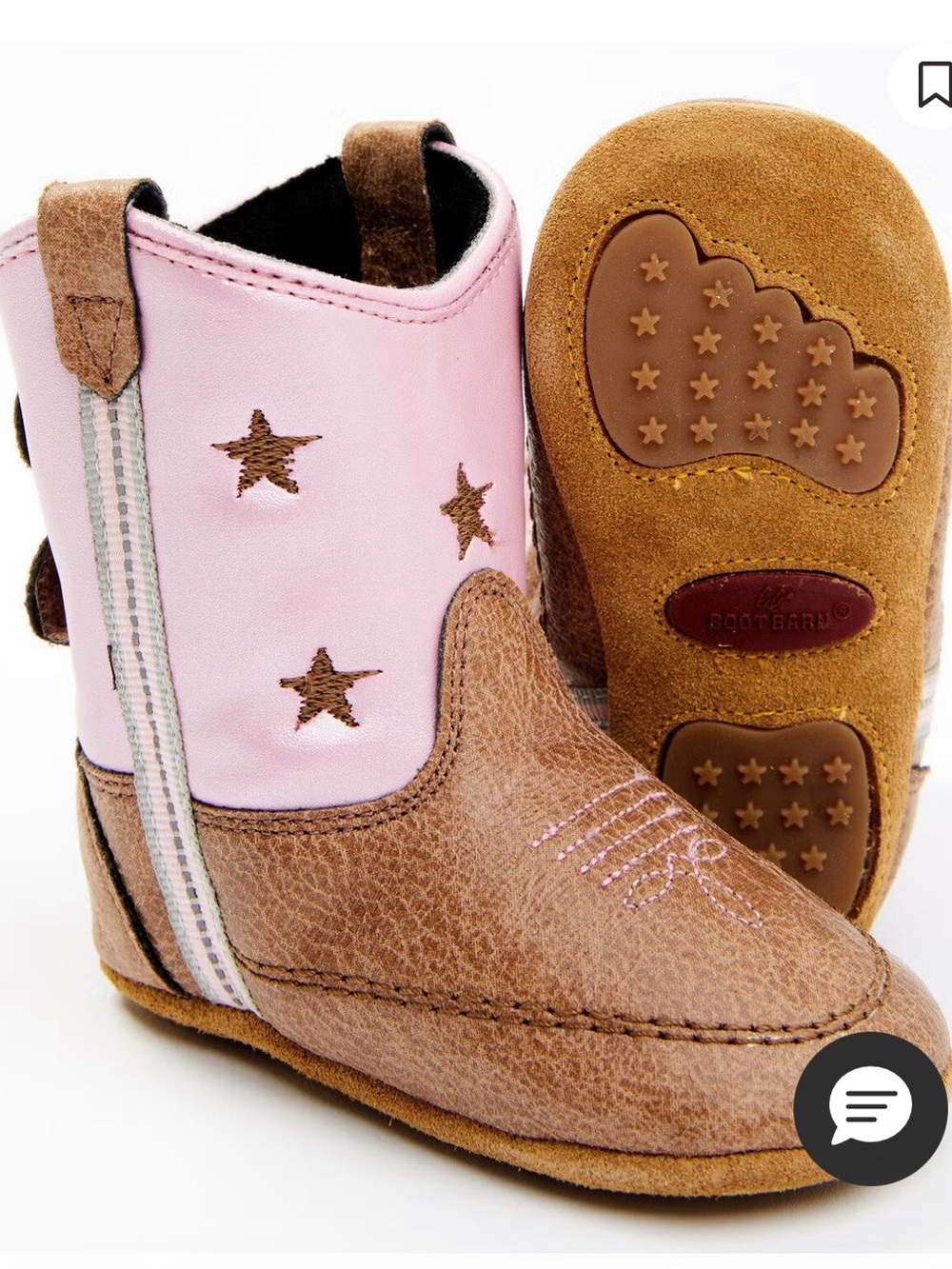 Kids Pink and Brown Cowboy Boots - Soft Sole